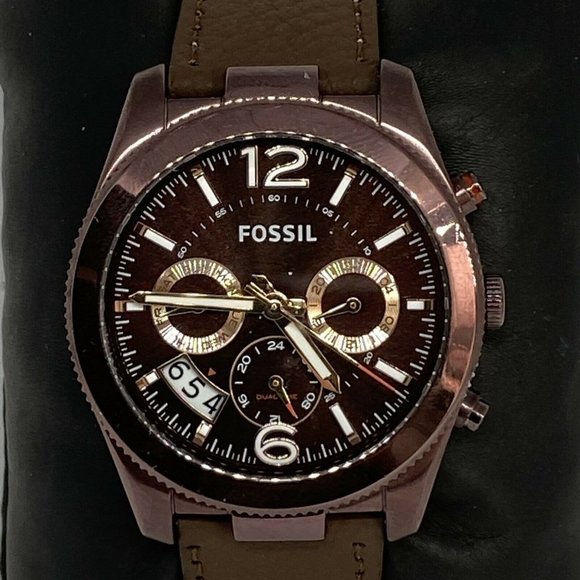Fossil Perfect Boyfriend ES4110 Women's Brown Leat - Picture 2 of 12